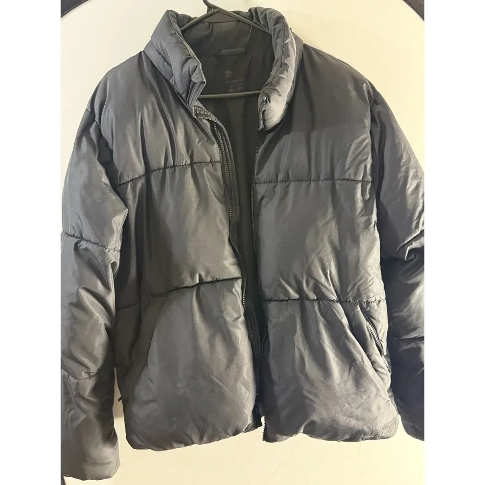 All in Motion Women’s Black Puffer Jacket Full Zip Minimalist Athleisure